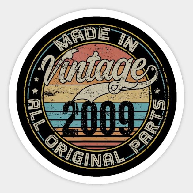 Classic 11th Birthday Gift For Men Women Vintage 2009 Sticker by teudasfemales